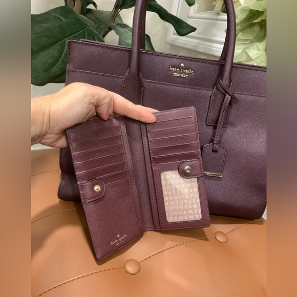 Kate Spade Cameron St Candace Satchel & Saffiano Leather Wallet In Blackberry - Picture 2 of 13